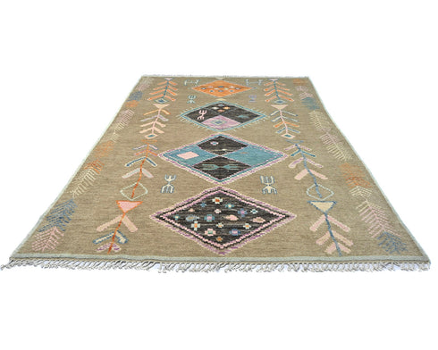 8x10 Moroccan Hand Woven Wool Area Rug